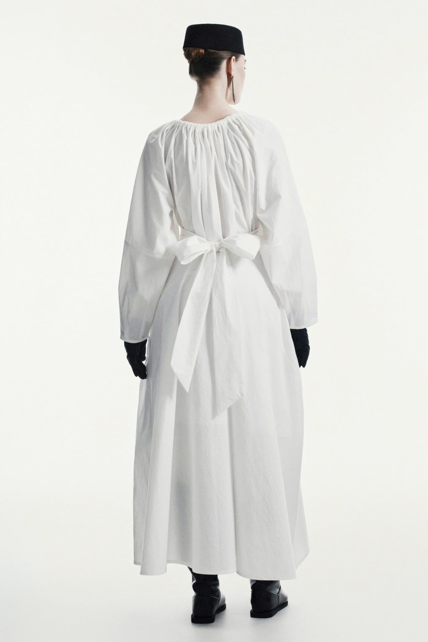  SEREIN WHITE GATHERED  DRESS 