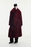  CRIMSON EMBER FAUX-FUR COAT 