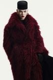  CRIMSON EMBER FAUX-FUR COAT 