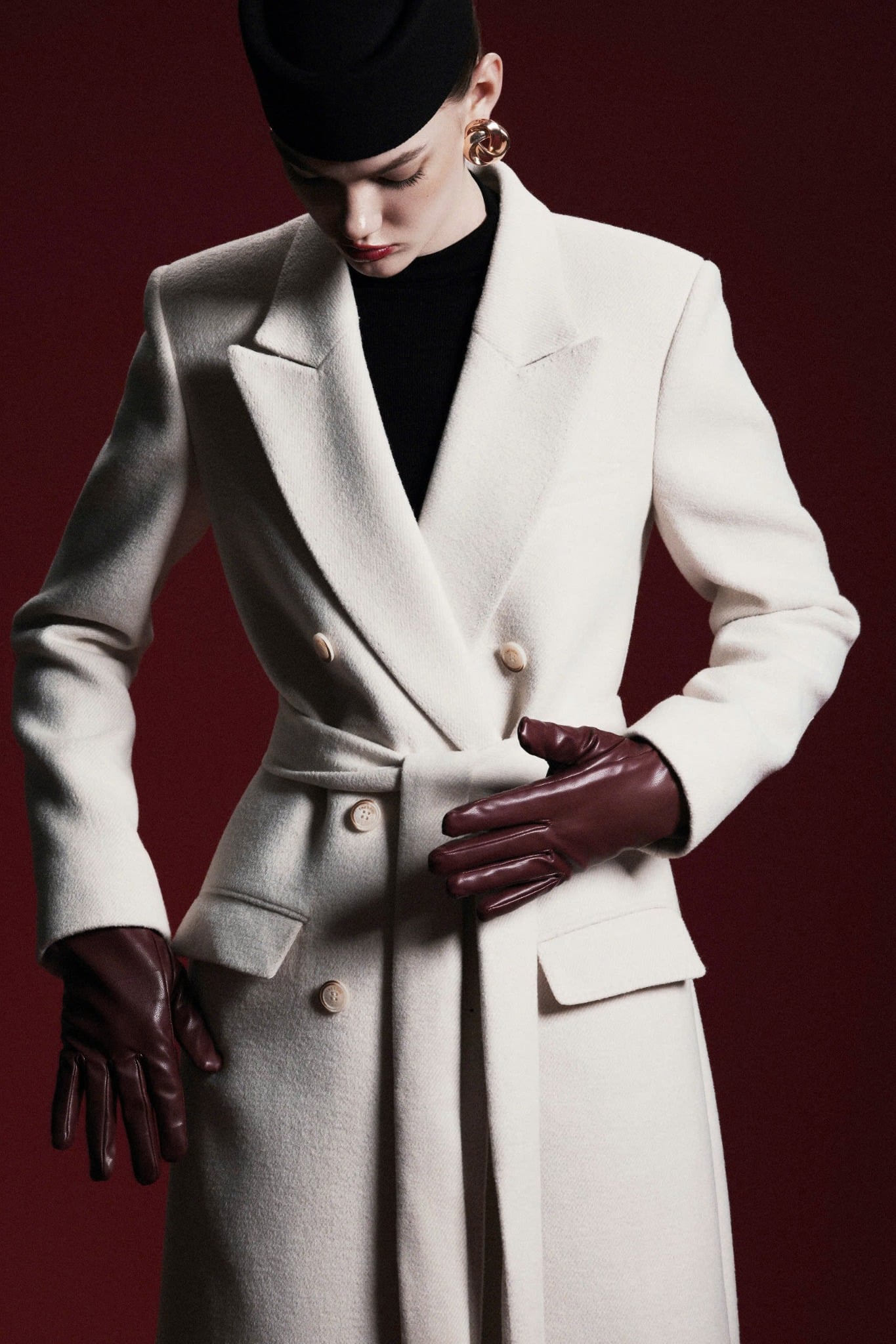  IVORY CREST BELTED COAT 