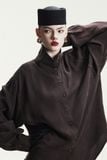  UMBER DRAPED-DCOLLAR SHIRT 
