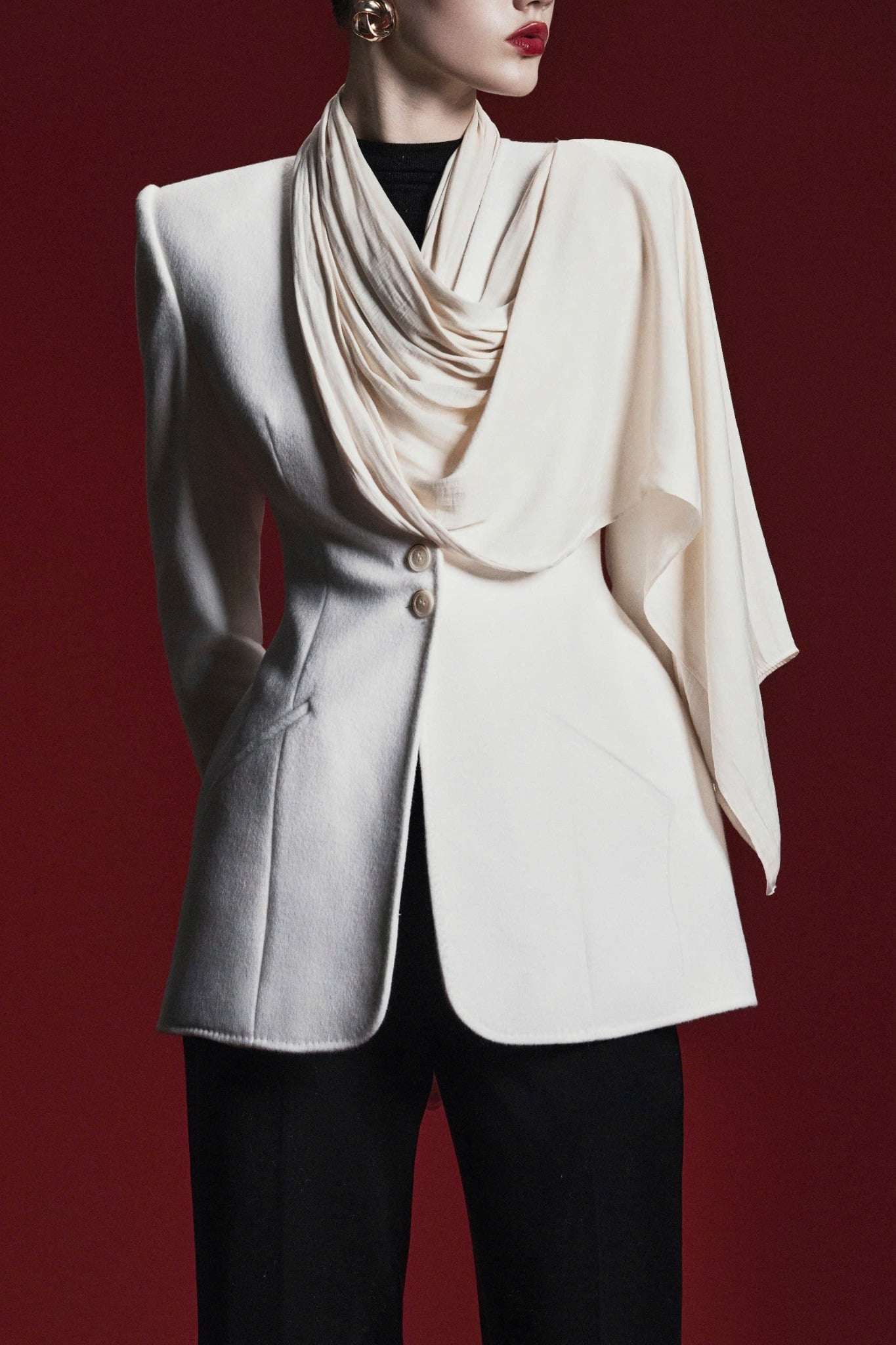  SNOW VEIL DRAPED JACKET 