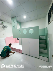 BÀN GIAO MẪU GIƯỜNG TẦNG CHO BÉ TRAI VÀ BÉ GÁI CHO CHỊ THOA - BA NGÒI