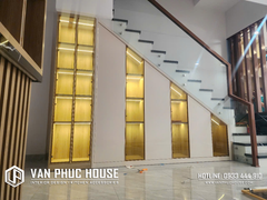 BÀN GIAO TƯỜNG TIVI WALL, TỦ CHÂN CẦU THANG - ANH HOÀNG - KHU ĐÔ THỊ MỸ GIA - NHA TRANG