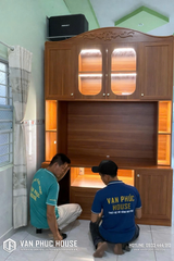 HOÀN THIỆN VÀ BÀN GIAO TỦ TIVI CHO GIA ĐÌNH CHỊ HỒNG - CAM THÀNH NAM