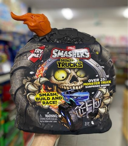  Smashers Monster Truck Surprise by ZURU Orange- 25 Surprises 