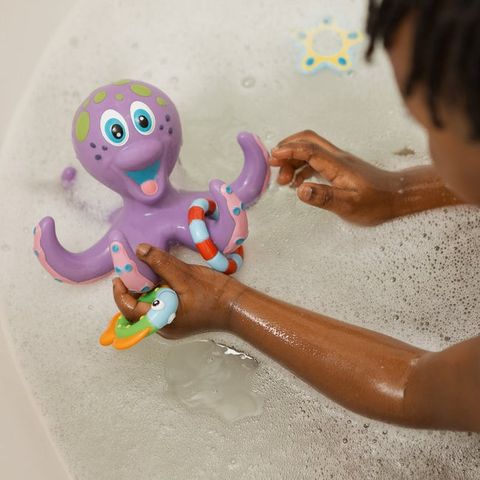  Đồ chơi tắm cho trẻ Nuby Floating Octopus Toy with 3 Hoopla Rings B083ZZSGLR 