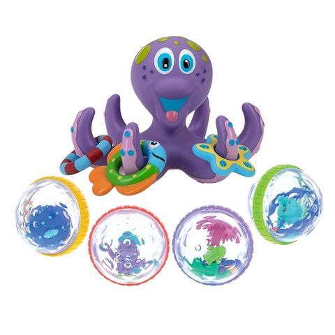  Đồ chơi tắm cho trẻ Nuby Floating Octopus Toy with 3 Hoopla Rings B083ZZSGLR 