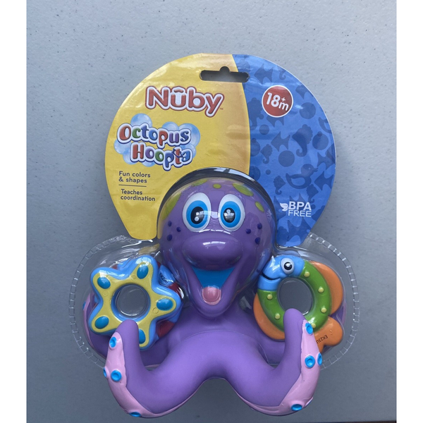  B083ZZSGLR Nuby Floating Octopus Toy with 3 Hoopla Rings 