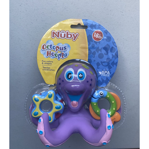  Đồ chơi tắm cho trẻ Nuby Floating Octopus Toy with 3 Hoopla Rings B083ZZSGLR 