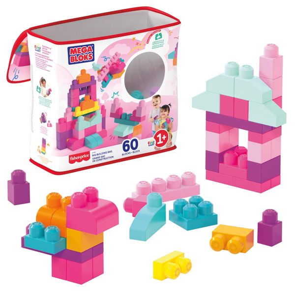  Lắp ghép miếng to DCH54 Mega Bloks First Builders Big Building Bag 60 pcs 