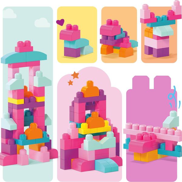  Lắp ghép miếng to DCH54 Mega Bloks First Builders Big Building Bag 60 pcs 