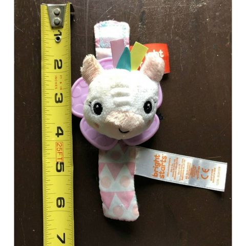  Xúc xắc và gặm nướu cho bé Bright Starts Rattle & Teether Wrist Pals Toy 