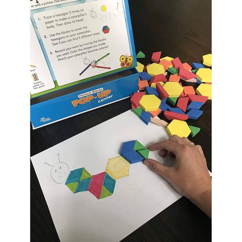  86876 Educational Insights Trò chơi toán học các khối hình dạng - Pop-up Math Games with Pattern Blocks 
