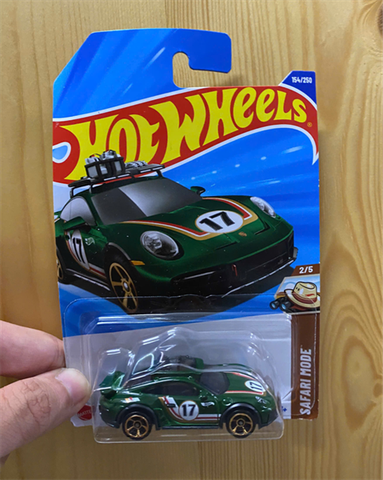  Xe mô hình JFN78 Hot Wheels Basic Car Porsche 911 Rallye Green 