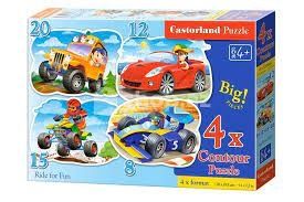  Xếp hình puzzle các phương tiện cơ giới 4 bộ 8/12/15/20 mảnh CASTORLAND B-043057 