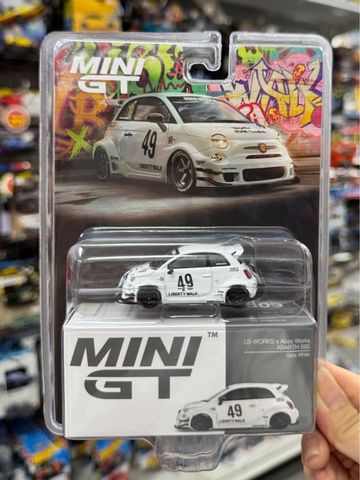  Xe Mini GT Card Version MGT00809 LB-WORKS x Abas Works ABARTH 595 Gara White 