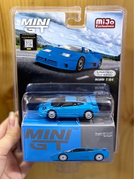  Mini GT CARD Version MGT00644 Bugatti EB110 GT Blu Bugatti 