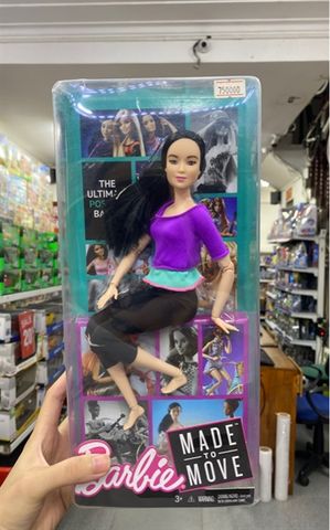  Barbie Made to Move Barbie Doll, Purple Top 