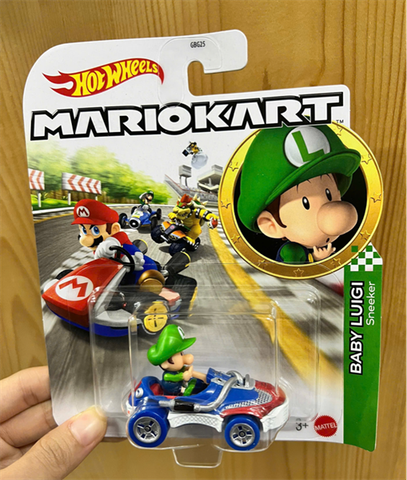  Mô hình xe Hot Wheels Mario Kart Baby Luigi Vehicle 