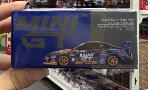  Xe Mini GT Box Version MGT01157 Nissan LB-Super Silhouette S15 SILVIA #555 Team MINI GT Liberty Walk 2025 Formula Drift 
