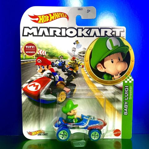  Mô hình xe Hot Wheels Mario Kart Baby Luigi Vehicle 