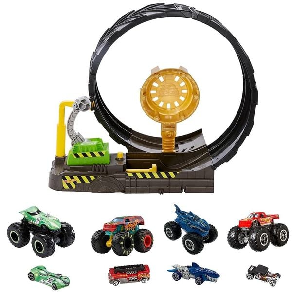 HGV15 Hot Wheels Monster Truck Big Loop Challenge Playset thương hiệu Mỹ