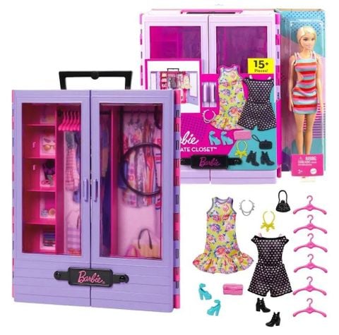  Tủ quần áo kèm búp bê HJL66 Barbie Fashionistas Ultimate Closet Portable Fashion Toy with Doll 