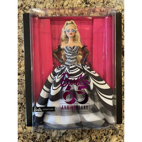  Búp bê HRM58 Barbie 65th Blue Sapphires Birthday Fashion Doll 