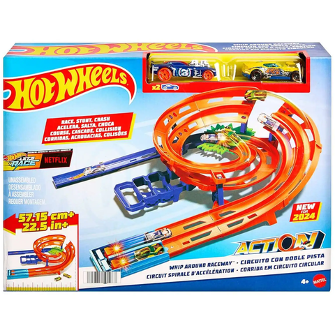  Đường đua xe oto HTK17 Mattel Hot Wheels Action Whip Around Raceway 