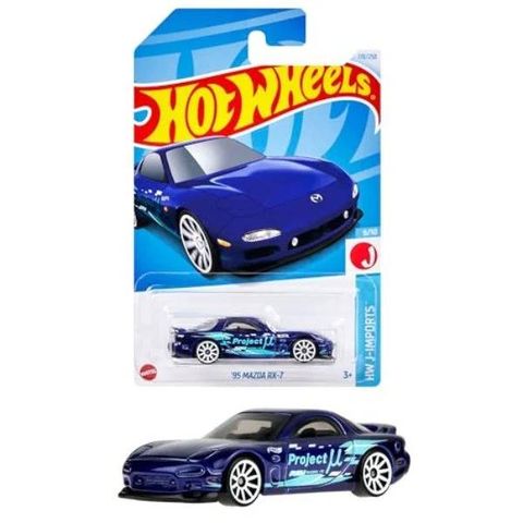  Xe mô hình HXR27 Hot Wheels Basic Car '95 Mazda RX-7 Blue 