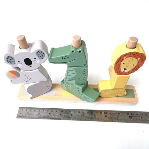  Đồ chơi gỗ HXV04 Fisher-Price Wooden Stack & Sort Animals Toy 