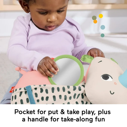  Thú bông HYR55 Mattel Fisher-price Planet Friends Tummy Time Roaming Rhino 