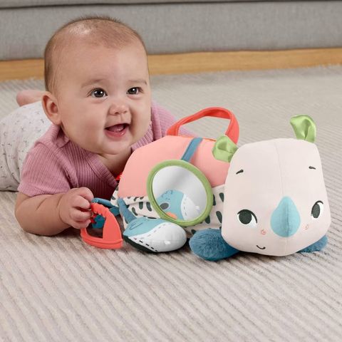  Thú bông HYR55 Mattel Fisher-price Planet Friends Tummy Time Roaming Rhino 