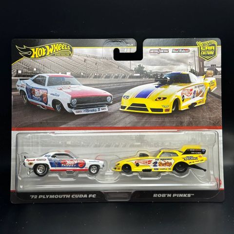  Set 2 xe JBL01 Hot Wheels Premium 2-Pack '72 Plymouth Cuda FC/Rob n' Pinks 