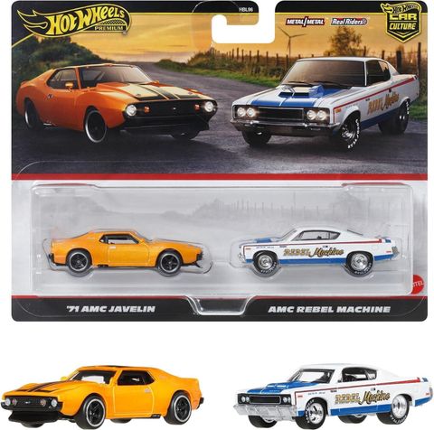  Bộ 2 xe JBL06 Hot Wheels Premium 2 Pack - '71 AMC Javelin/AMC Rebel Machine 