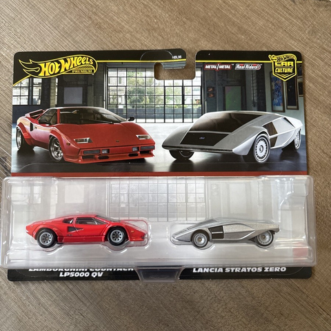  Bộ 2 xe JBL02 Hot Wheels Premium 2-Pack Lamborghini Countach LP5000 QV/Lancia Stratos Zero 