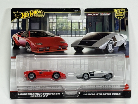  Bộ 2 xe JBL02 Hot Wheels Premium 2-Pack Lamborghini Countach LP5000 QV/Lancia Stratos Zero 
