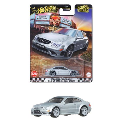  Xe JBL07 Hot Wheels Boulevard 2008 Mercedes-Benz CLK 63 AMG Black Series Silver 