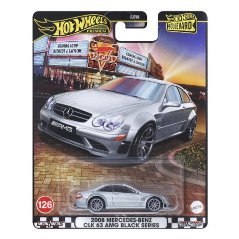  Xe JBL07 Hot Wheels Boulevard 2008 Mercedes-Benz CLK 63 AMG Black Series Silver 