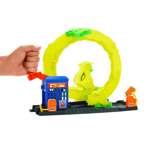 Bộ đường trươt xe JBM63 Hot Wheels Toy Car Track Set, Snake Gas Station Playset 