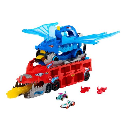  Đường đua xe JBM72 Hot Wheels City Ultimate Dragon Hauler Toy Vehicle Playset 