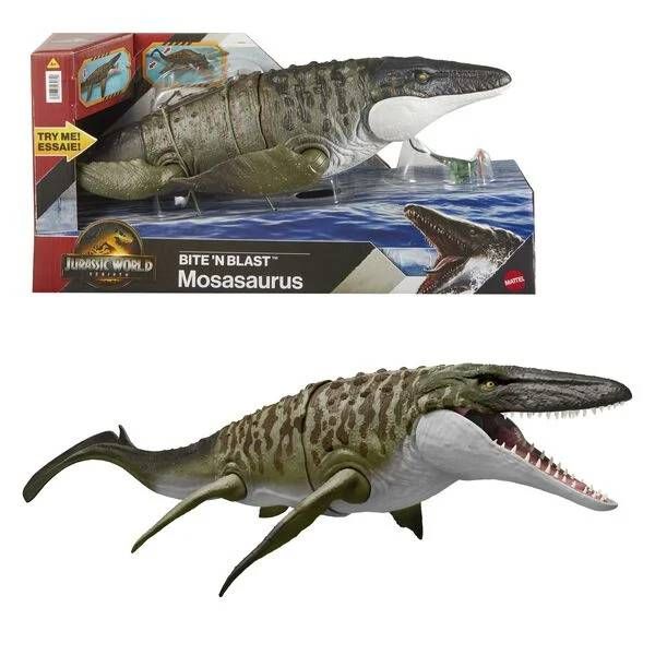 JJP80 Jurassic World - Rebirth 6.5" Bite 'N Blast Mosasaurus