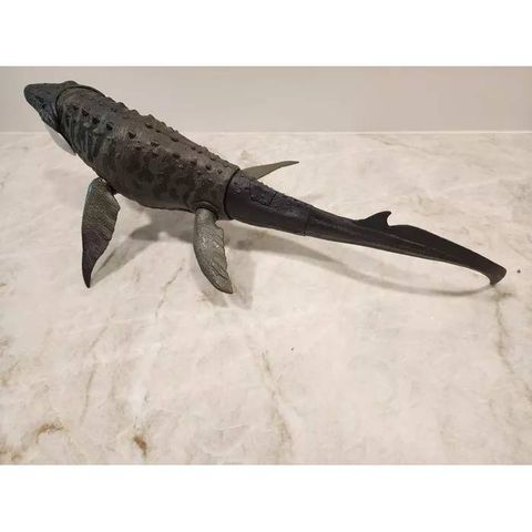  JCH00 Jurassic World Rebirth Bite N Blast Mosasaurus Action Figure and Mini Dilophosaurus 