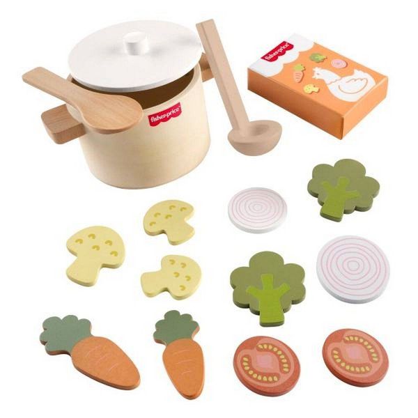 Bộ đồ ăn gỗ JDM64 Fisher-Price Tiny Garden Wooden Soup Set