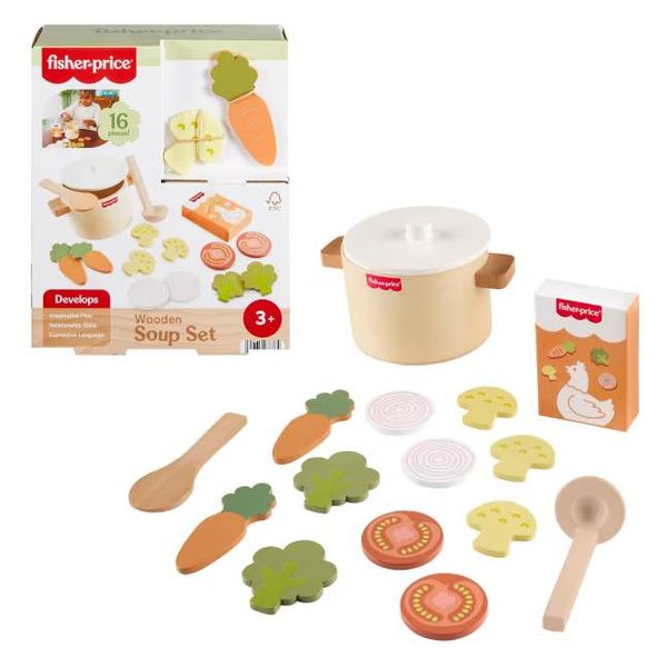 Bộ đồ ăn gỗ JDM64 Fisher-Price Tiny Garden Wooden Soup Set