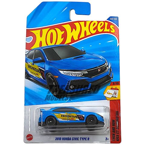  Mô hình xe JFN81 Hot Wheels 2018 Honda Civic Type R Blue 