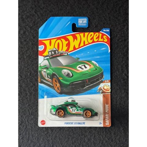  Xe mô hình JFN78 Hot Wheels Basic Car Porsche 911 Rallye Green 