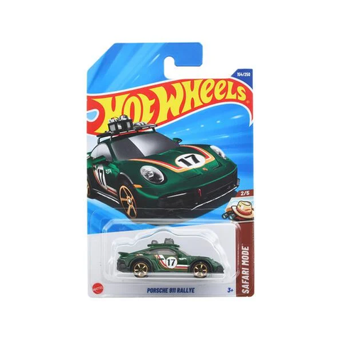  Xe mô hình JFN78 Hot Wheels Basic Car Porsche 911 Rallye Green 