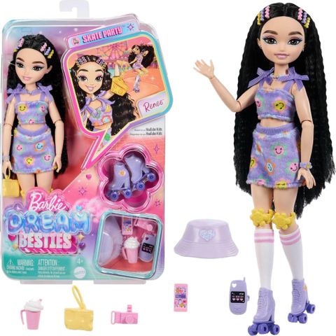  Búp bê JFX99 Barbie Dream Besties Renee Roller Skating Fashion Doll 